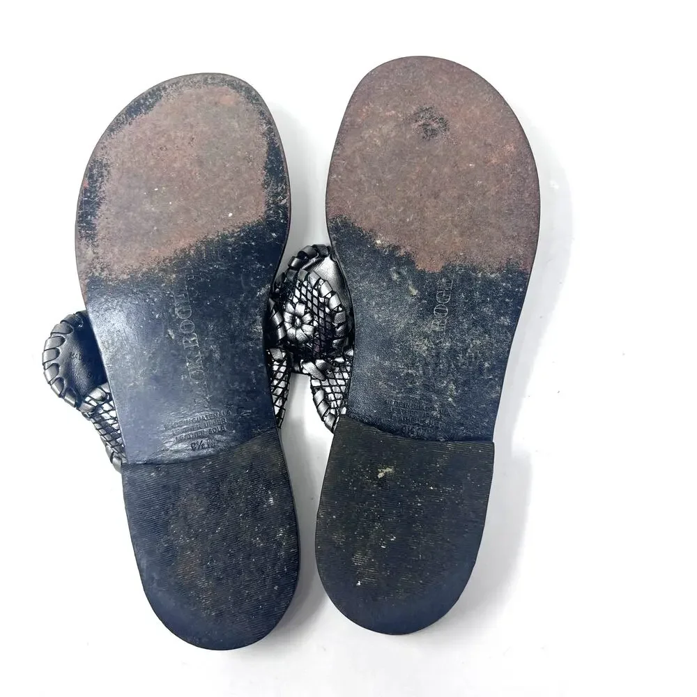 Jack Rogers Toe Ring Sandal Women's Size 9.5 Pewter Leather Slip On Flat - Picture 11 of 11